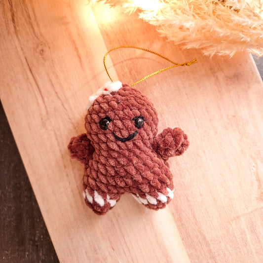 Plush Gingerbread Man Crochet Ornament